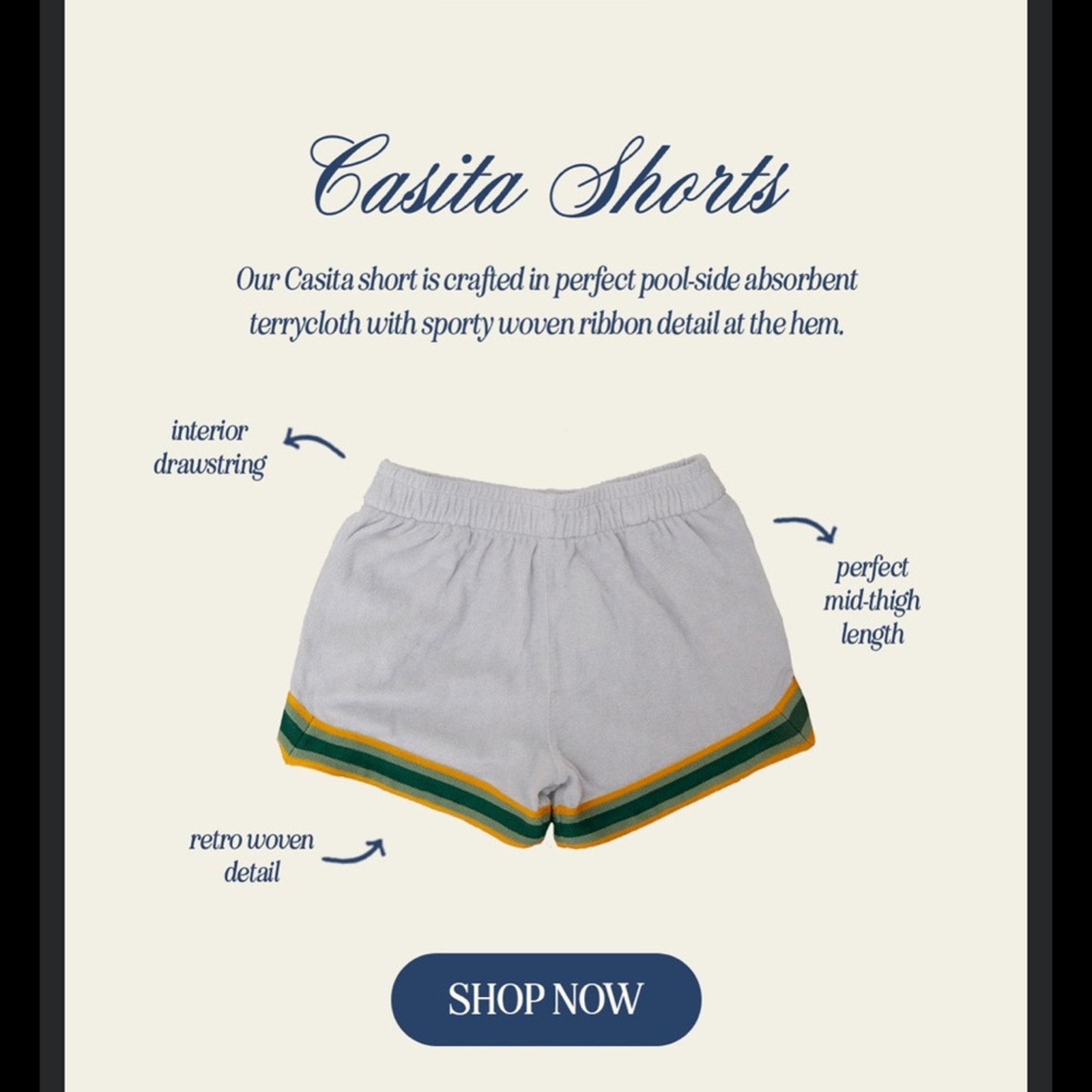 2 Pc Set Cadets Casita Terry Shorts And Polo Retro Set — image 3 of 8